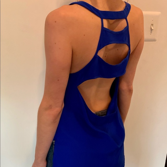 NEW Amanda Uprichard Blue Silk Top - Picture 1 of 4